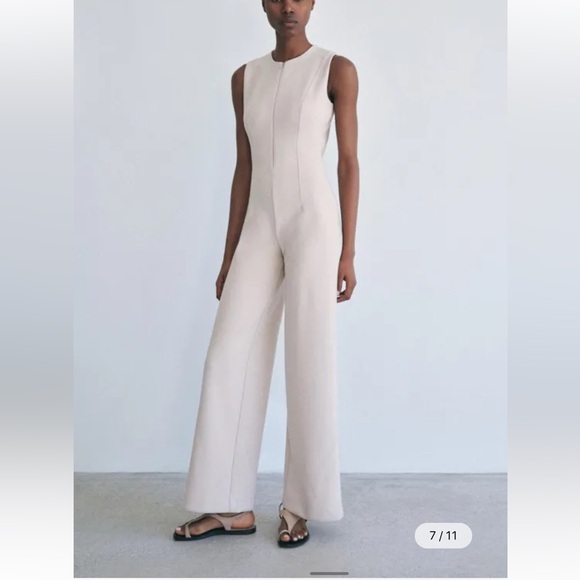 NWT Zara long crepe jumpsuit - Picture 5 of 8